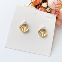 Pendientes De Aleación Geométrica Irregular Femenina De Perla Mate De Moda Para Mujer main image 4