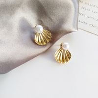 Pendientes De Aleación Geométrica Irregular Femenina De Perla Mate De Moda Para Mujer main image 2