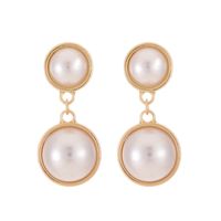 Pendientes Minimalistas De Aleación De Otoño E Invierno Para Mujer Con Círculo De Perlas Barrocas main image 4