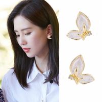 Fashion Butterfly Oil Drop Female Simple Alloy Stud main image 4