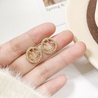 Fashion New Cute Smiley Face Simple Heart Alloy Earrings main image 3