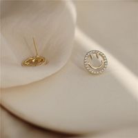Fashion New Cute Smiley Face Simple Heart Alloy Earrings main image 4
