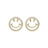 Fashion New Cute Smiley Face Simple Heart Alloy Earrings main image 5