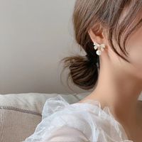 Boucles D&#39;oreilles Fashion Bow Pearl Boucles D&#39;oreilles En Alliage Doux main image 5