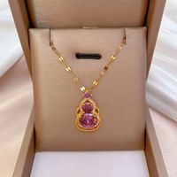 Fashion Contrast Color Gourd Micro-encrusted Zircon Necklace Wholesale main image 5