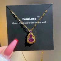 Fashion Contrast Color Gourd Micro-encrusted Zircon Necklace Wholesale main image 6