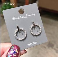 Exquisite Simple Full Diamond Round Small Circle Alloy Earrings Female main image 1