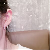 Exquisite Simple Full Diamond Round Small Circle Alloy Earrings Female main image 3