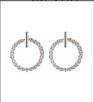Exquisite Simple Full Diamond Round Small Circle Alloy Earrings Female main image 4