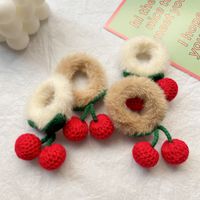 Autumn And Winter New Cherry Hair Ring Autumn And Winter Plush Ponytail Hair Rope main image 2