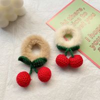 Autumn And Winter New Cherry Hair Ring Autumn And Winter Plush Ponytail Hair Rope main image 3