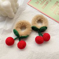Autumn And Winter New Cherry Hair Ring Autumn And Winter Plush Ponytail Hair Rope main image 5
