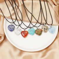 Vintage Mixed Models Creative Heart Drop-shaped Natural Stone Necklace main image 3