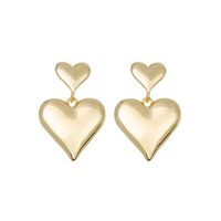 Simple Plain Three-dimensional Mirror Heart Alloy Drop Earrings Wholesale main image 6