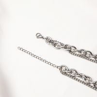 Hip-hop Hollow Chain Puzzle Double-layer Stainless Steel Necklace Wholesale main image 5