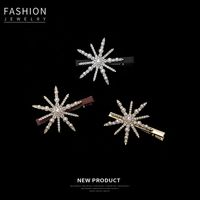 Fashion Pearl Snowflake Star Hairpin Six-pointed Star Rhinestone Edge Clip main image 3