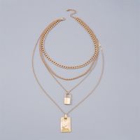 Simple Jewelry Exaggerated Square Brand Metal Multi-layer Alloy Necklace Wholesale main image 4