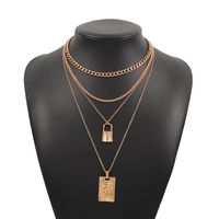 Simple Jewelry Exaggerated Square Brand Metal Multi-layer Alloy Necklace Wholesale main image 6