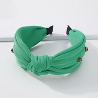 Fashion Fabric Candy Color Simple Rhinestone-encrusted Knotted New Headband main image 4