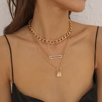 Fashion Exaggerated Lock-shaped Pendant Necklace Wholesale main image 3