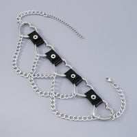 Simple Hip-hop Punk Exaggerated Metal Texture Pu Heart Shaped Necklace main image 5