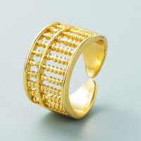 Fashion 18k Gold Copper Inlaid Zirconium Opening Adjustable Pair Ring main image 4