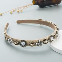 Fashion Vintage Color Pearl Crystal Alloy Headband Wholesale main image 4