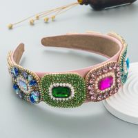 Fashion Vintage Contrast Color New Bright Crystal Baroque Hairband Wholesale main image 3