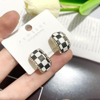 Fashion Perfume Bottle Checkerboard Drop Earrings Wholesale sku image 2