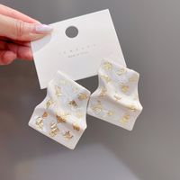 New Dripping Gold Foil Irregular Metal Earrings Stud sku image 3