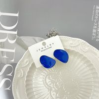 Fashion New Klein Blue Oval Oil Drop Elegance Alloy Earrings Women sku image 1