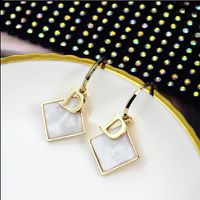 Simple Fashionable Letter D Shell Women's Geometric Alloy Earrings sku image 1