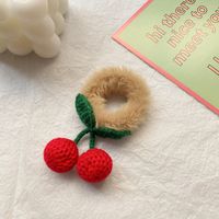 Autumn And Winter New Cherry Hair Ring Autumn And Winter Plush Ponytail Hair Rope sku image 1
