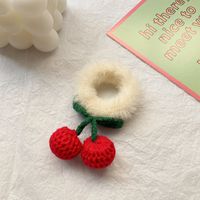 Autumn And Winter New Cherry Hair Ring Autumn And Winter Plush Ponytail Hair Rope sku image 2