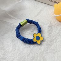 Klein Blue Hair Ring Cute Flower Ponytail Korean Smiley Head Rope sku image 2