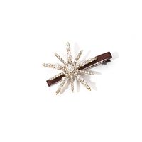 Fashion Pearl Snowflake Star Hairpin Six-pointed Star Rhinestone Edge Clip sku image 2