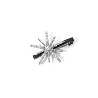 Fashion Pearl Snowflake Star Hairpin Six-pointed Star Rhinestone Edge Clip sku image 3