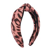 Vintage Leopard Print Hit Color Fabric Knotted Wide-brimmed Retro Headband sku image 1