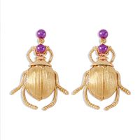 Fashion Insect Earrings Retro Creative Imitation Pearl Alloy Earrings sku image 1