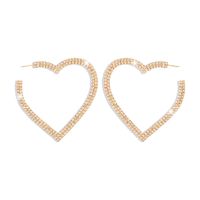 Fashion Full Diamond New Earrings Exaggerated Heart Earrings Wholesale sku image 1