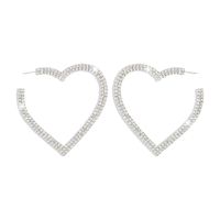 Fashion Full Diamond New Earrings Exaggerated Heart Earrings Wholesale sku image 2