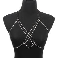 Fashion Multi-layer Cross Body Chain Full Diamond Claw Chain Chest Chain sku image 2
