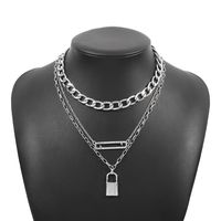 Fashion Exaggerated Lock-shaped Pendant Necklace Wholesale sku image 2