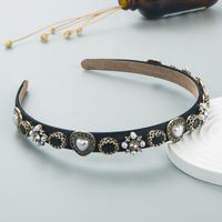 Fashion Vintage Color Pearl Crystal Alloy Headband Wholesale sku image 1