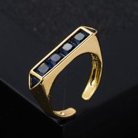 Fashion Copper Micro-set Zircon Open Rainbow Ring Hip-hop Tail Ring sku image 1