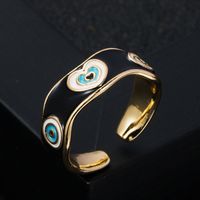 Fashion Copper Plated Real Gold Drip Oil Enamel Heart Open Ring sku image 5
