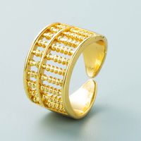 Fashion 18k Gold Copper Inlaid Zirconium Opening Adjustable Pair Ring sku image 1