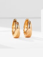 Classic Simple Plain Glossy Copper Hoop Earrings main image 4