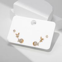 Petite Delicate Small Fish Copper Microset Zircon Stud Earrings main image 3