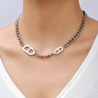 Titanium Steel Fashion Simple Geometric Splicing Necklace main image 1
